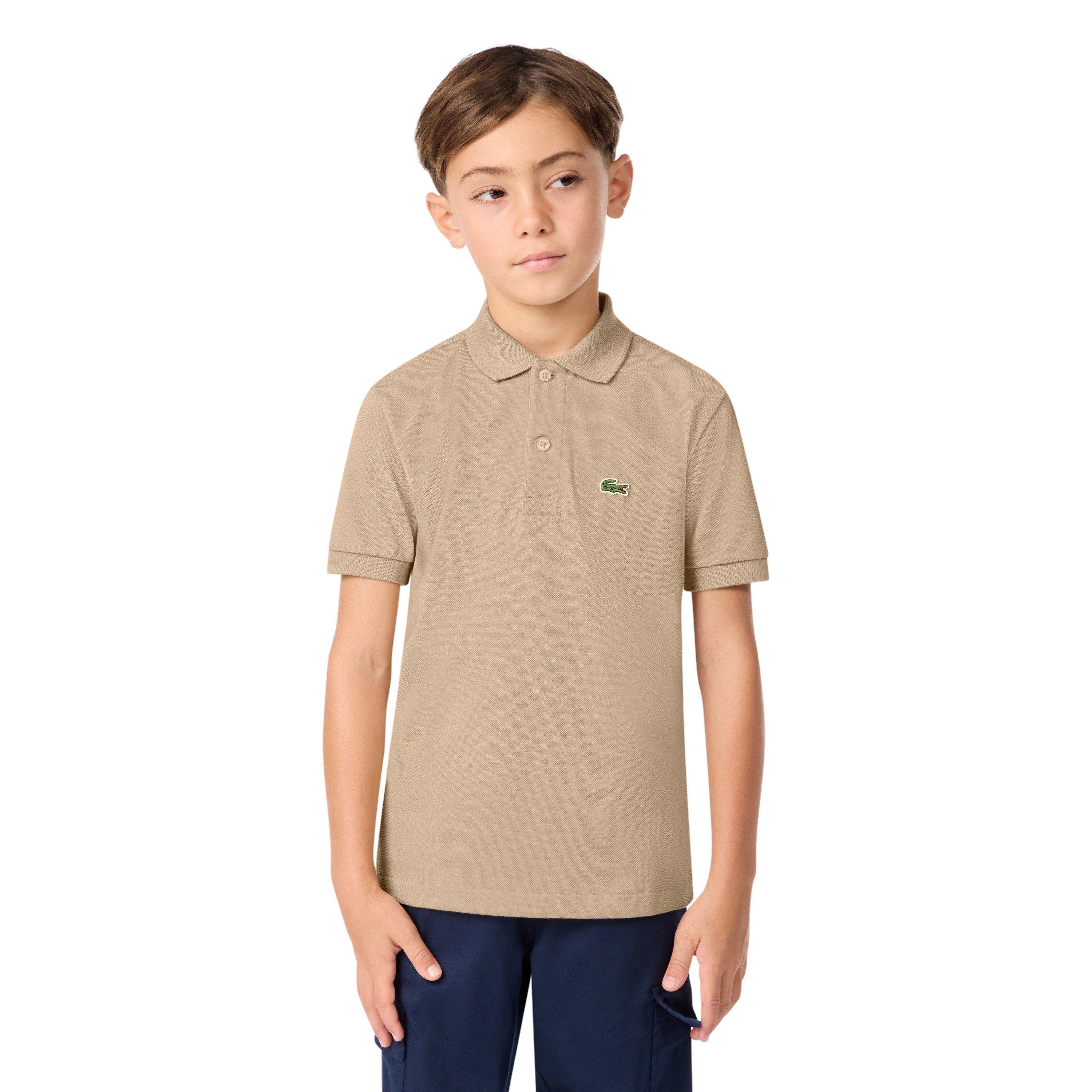 Lacoste Big Boys' Non-Organic Petit Pique Polo - Beige - BEIGE